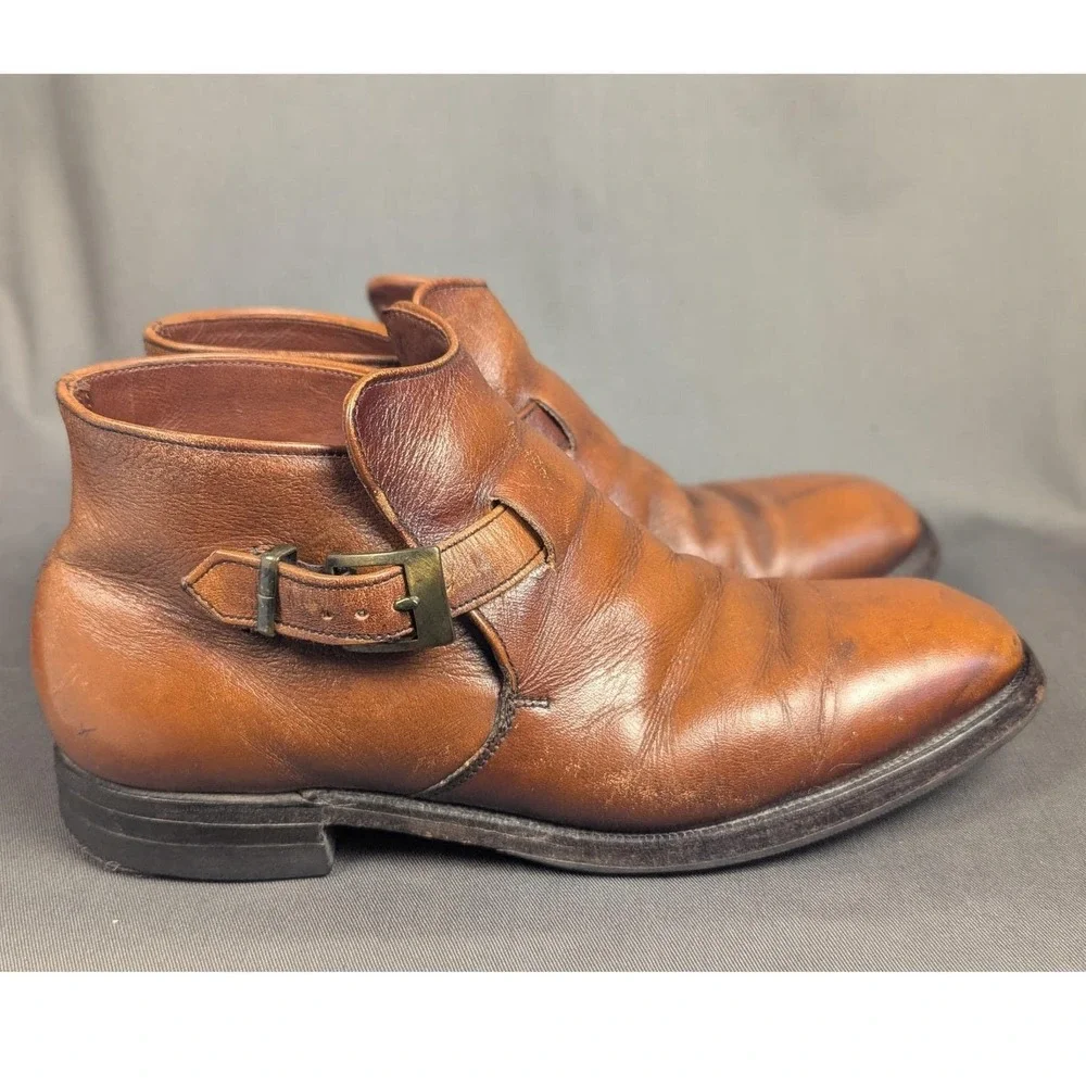 Mens 8D | Women 9.5 Vtg 70s Mason Shoes Monk Strap Boot Leather USA Disney Bound